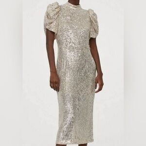 H&M Sparkling Silver Sequin Dress